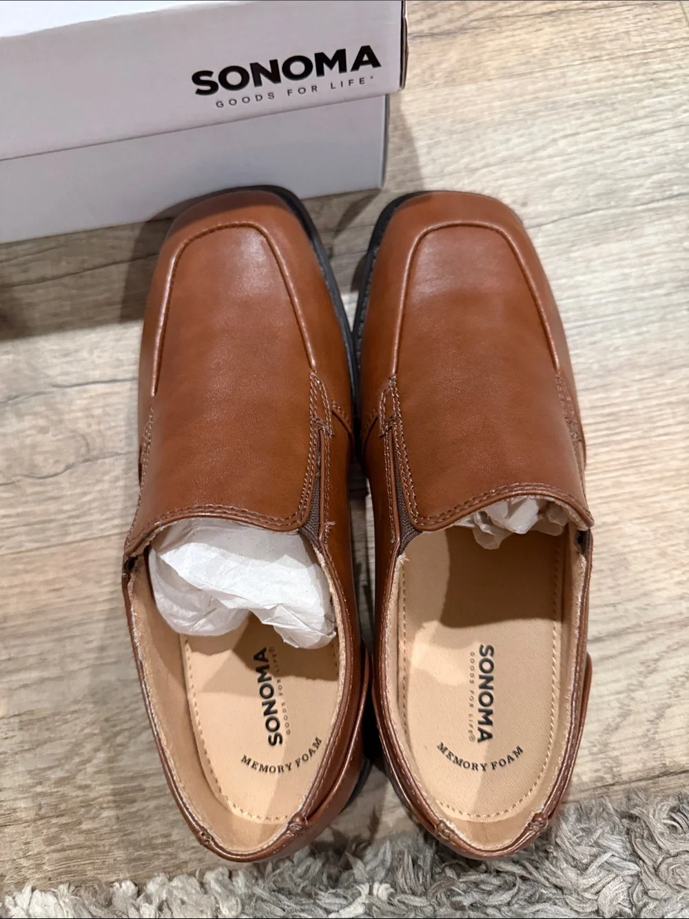 Sonoma Brown Leather Slip-On Loafers